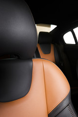 Modern sport car  red leather interior