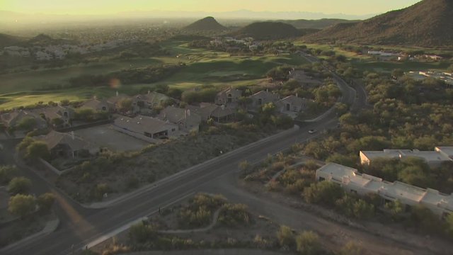 Aerial View of Starr Pass Golf Course and Homes in Tucson,  Arizona