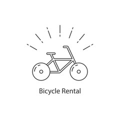 bicycle rental with thin line bike