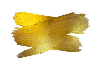 Gold Watercolor Texture Paint Stain Abstract Illustration. Shining Brush Stroke Set for you Amazing Design Project. White background