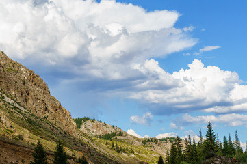 Clouds over Altai steppe in summer