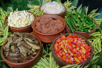 Filipino style salad and bagoong