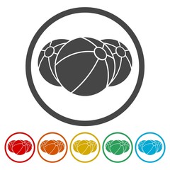 Beach ball icons set - Illustration 