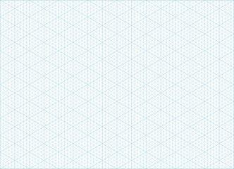 Blue vector isometric grid graph paper accented every 5 steps A4 landscape oriented background - 164548037