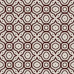 Outline ethnic abstract background. Seamless pattern with symmetric geometric ornament. Vector illustration