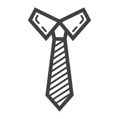 Tie line icon, business and necktie, vector graphics, a linear pattern on a white background, eps 10.