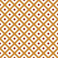 Diagonal checkered seamless pattern. Repeated diamond ornamental abstract background. Modern style surface texture.