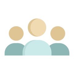 Team flat icon, business and group, vector graphics, a colorful solid pattern on a white background, eps 10.