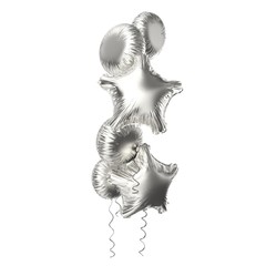 Bunch of silver star balloons