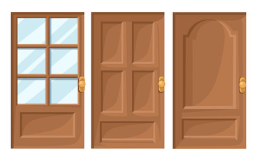 Doors Icons Set House Cartoon and Design Isolated Vector Illustration Vector illustration Web site page and mobile app design.
