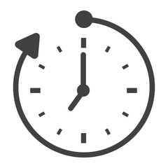 Overtime solid icon, business and clock, vector graphics, a glyph pattern on a white background, eps 10.