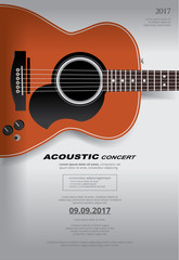 Acoustic Guitar Concert Poster Background Template