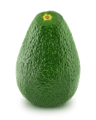 Green avocado isolated on white background