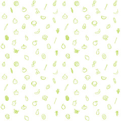 fruit and vegetable seamless pattern background set
