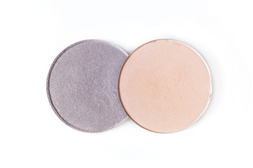 Beige and pink eye shadow  isolated on  white background