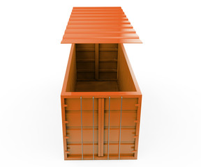many colorful stacked Containers . 3d rendering