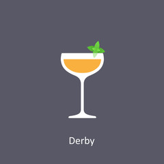 Derby cocktail icon in on dark background flat style