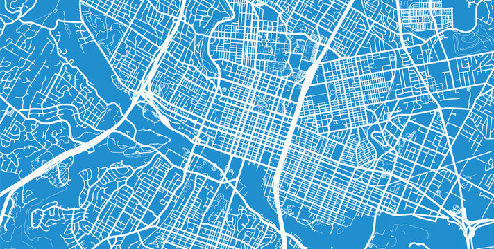 Vector City Map Of Austin, Texas. 