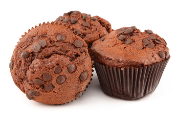 muffins on white background
