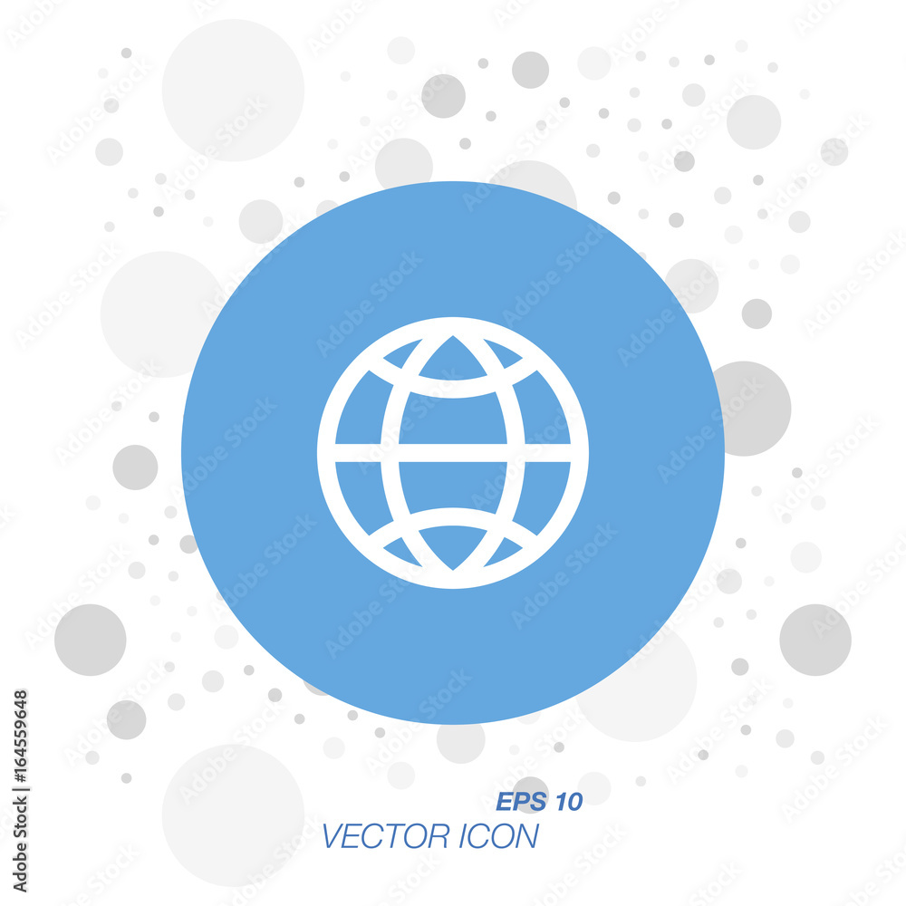 Poster globe icon in flat style isolated on white background. symbol for your design and logo. vector illus