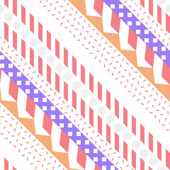 Obraz premium Retro color seamless pattern. Fancy abstract geometric art print. Ethnic hipster ornamental lines backdrop.