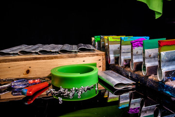 green rubble for screen printing tee shirt