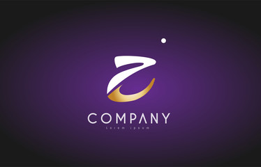 Z alphabet letter gold golden logo icon design