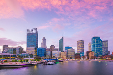 Downtown Perth skyline in Australia