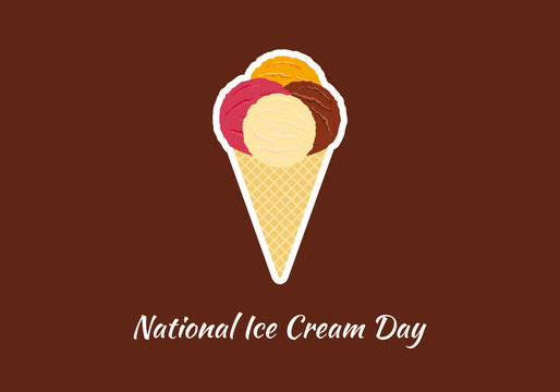 National Ice Cream Day vector. Ice cream cone vector illustration. Important day