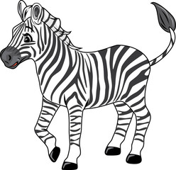 Cute joyful zebra