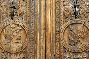 Granada (Spain). Detail engraving of a house in the neighborhood of the city Albayzin Granada