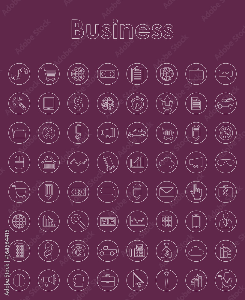 Sticker set of business simple icons