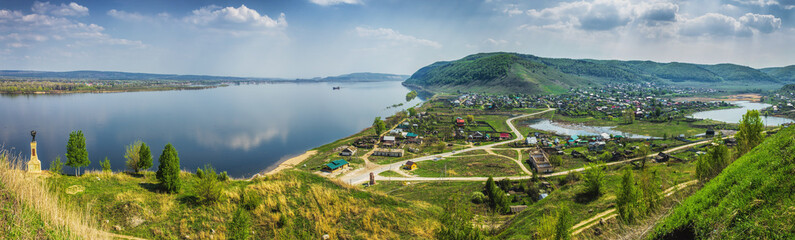 Panorama of Shiryaevo village Samara region - obrazy, fototapety, plakaty