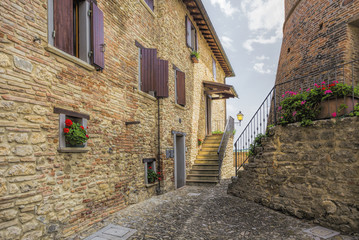  Italian street in a small provincial town of Tuscan