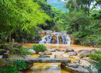 Naklejka premium surroundings Yang Bay waterfall in Vietnam