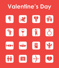 Set of Valentine's Day simple icons