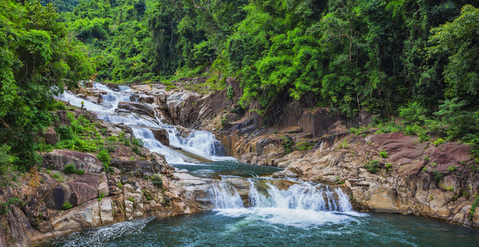 surroundings Yang Bay waterfall in Vietnam
