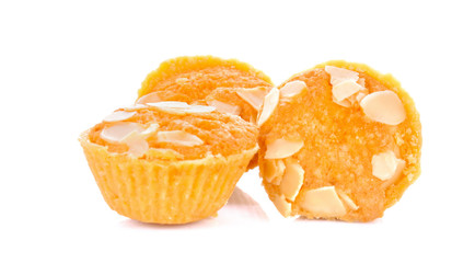 Tart almond on a white background