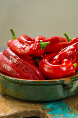 Fresh ripe red sweet turkish paprika pepper ready to eat