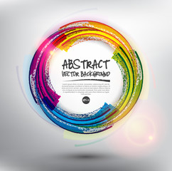 Abstract background. Watercolor and acrylic brush strokes on white background with place for your text. Can be used for poster, brochure, flyer and advertisement material. Vector illustration. Eps10.