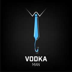 Fashion creative vodka logo tie element vector illustration. Cool vodka party poster.