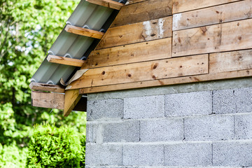 fragment of hardwood roof construction