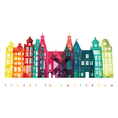 Amsterdam skyline. Vector illustration - 164567084