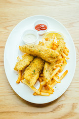 fish and chip with french fries