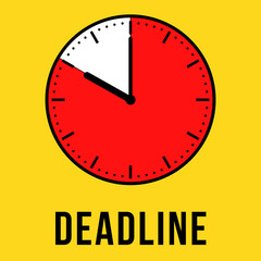 Deadline concept clock illustration