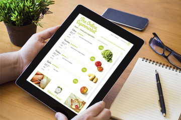 desktop tablet online supermarket