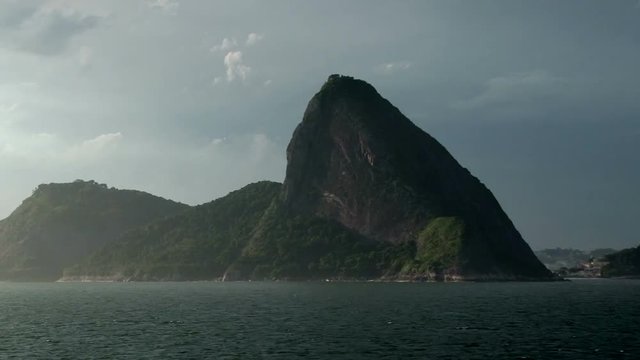 View of Sugar Loaf Mountain in Rio de Janeiro from an arriving ship