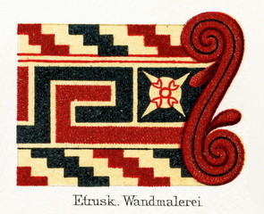 Etruscan wall decoration (from Meyers Lexikon, 1896, 13/248/249)
