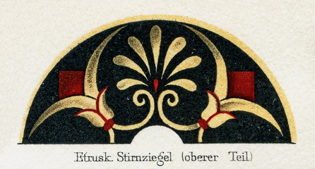 Upper part of etruscan antefix (from Meyers Lexikon, 1896, 13/248/249)