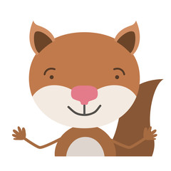 colorful half body caricature of cute chipmunk happiness expression vector illustration